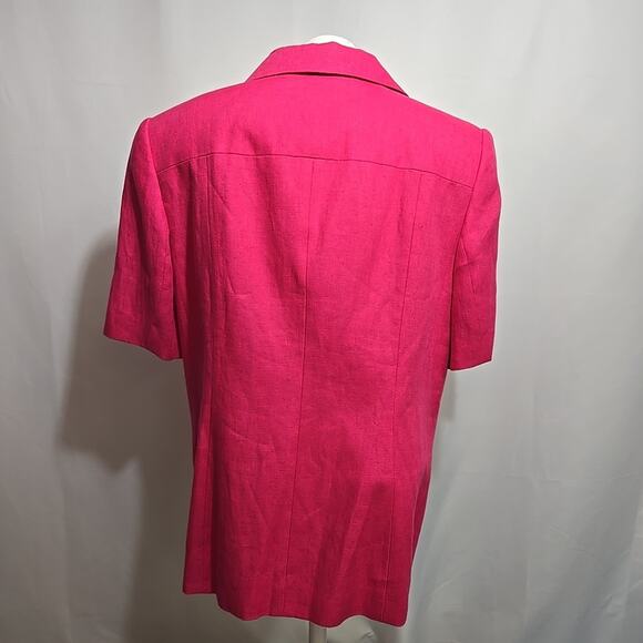 NWT Talbots 100% Irish Linen Blazer Jacket Womens Size 16 Barbie Pink Deadstock - Picture 3 of 8